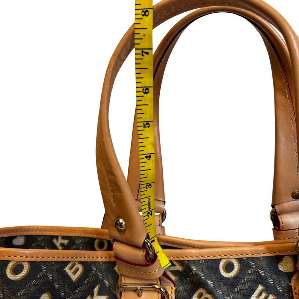 ❣️SOLD❣️Dooney & Bourke Medium  Chiara Bag Brown Tan Approx 13x9x5 8” Strap Drop - Picture 13 of 15